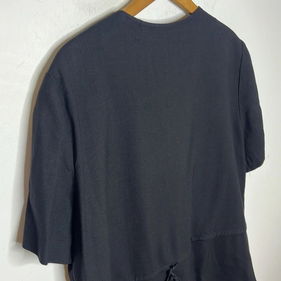 SHERI MARTIN Vintage 90s Linen Blend Floral Embroidered Lagenlook Jacket Blouse - Picture 4 of 9